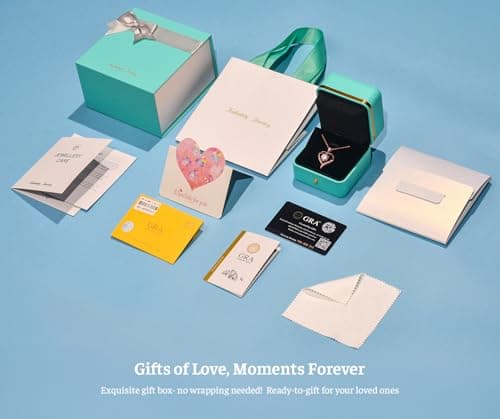 Valentines Day Gifts for Her - Heart Pendent Necklaces for Women, 1-3ct Moissanite Necklace with I love U Engraving - Anniversary Birthday Gifts for Wife, Girlfriend, Mother, 925 Silver Jewelry - Thumbnail 6