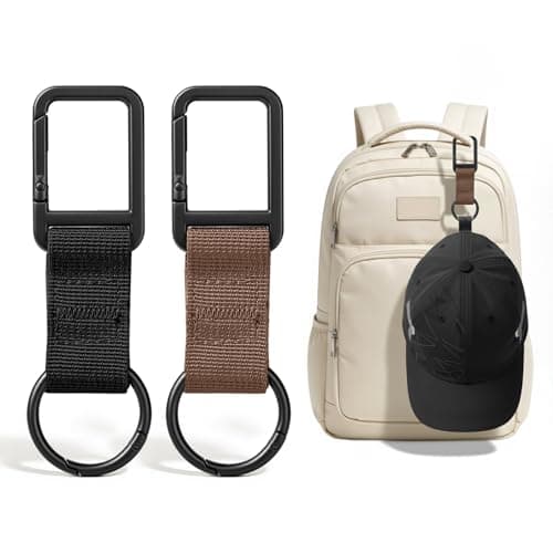 Niveaya Hat Clip for Travel - 2PCS, Stylish Hat Clip for Baseball Cap & Snapback Trucker Ponytail Hat, Sturdy Carabiner with Double Lock for Backpack Luggage Bag, Outdoor Vacation Cruise Essentials - Image 1