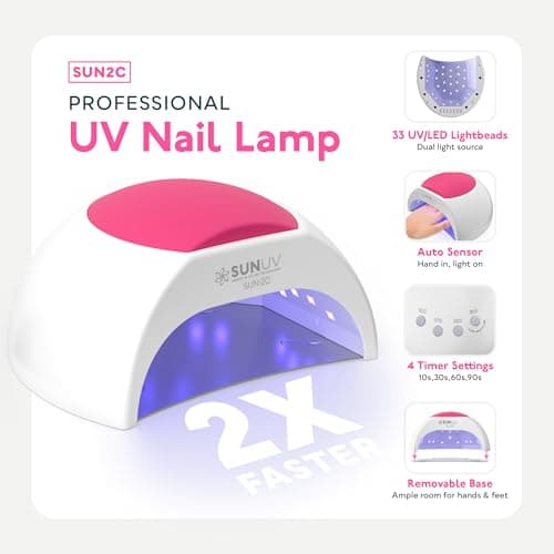 SUNUV Gel Nail Polish Kit with UV Light for Nails SUN2C 16 Colors Gel Polish Sets, Base and Top Coat with 8 PCS Manicure Tools Gift for Women - Thumbnail 4