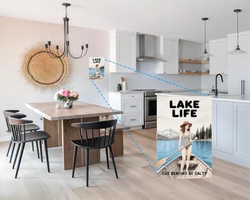 Carastora Vintage Lake House Metal Sign, Rustic Outdoor Wall Decor for Cabin, Porch & Lakefront, Weatherproof 12x8 Inch Lake Life Gift for Beach and Lake Lovers - Thumbnail 4