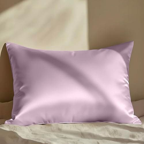 Mellanni Pure Silk Pillowcase King Size - Perfect for Hair and Skin, Preventing Wrinkles - Easy Care - Naturally Cooling Silk Pillow Cover with Hidden Zipper (King, Lilac) - Image 1
