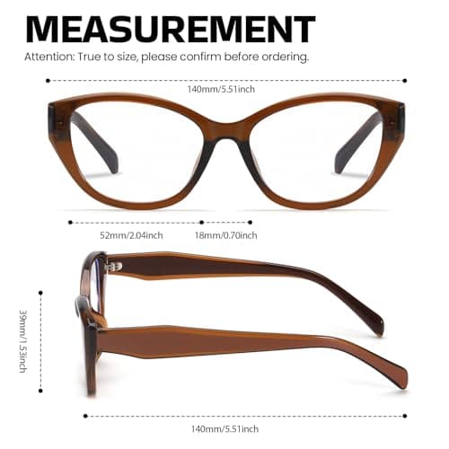 SODQW Designer Blue Light Blocking Glasses for Women Cat Eye Frame Reduce Eyestrain Computer Glasses for Gaming/TV - Thumbnail 5