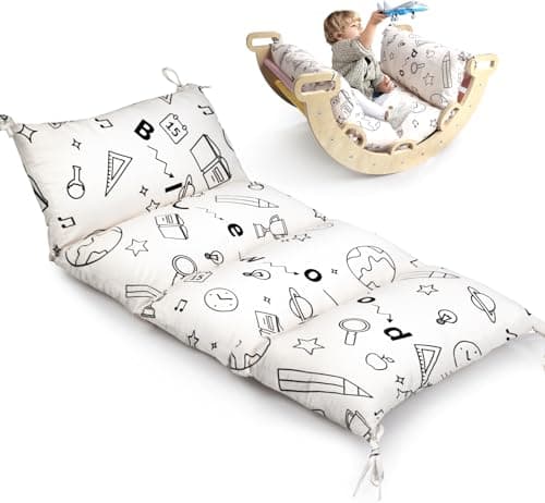 BlueWood Cushion for Climbing Arch, Montessori Philosophy Soft and Non-Slip Pillow for Kids, Pikler Cushion for Reading, Playing, Games, Parties (Stationery Pattern) - Image 1