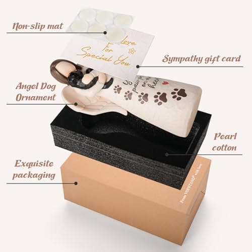 VOFSTAND Affection Angel Embraces Dog, I Love Our Friendship, Gift to Celebrate Loving Pets and Dog Lovers, Sculpted Hand-Painted Figurine - Thumbnail 6