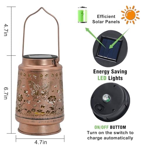 Butterfly Solar Lanterns Outdoor Waterproof, Mother Day Gifts, Birthday Gifts for Women, Mom, Grandma, Butterflies Solar Lights for Yard, Patio, Porch, Garden Decor - Thumbnail 6