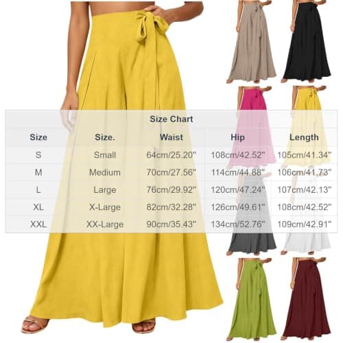 Culottes for Women Fashion 2026 Summer Fall Green Large - Thumbnail 4
