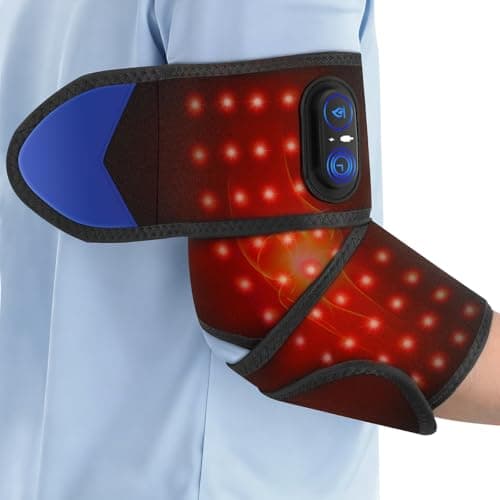 Cordless Heating Pad for Arm Elbow Wrist Leg Pain Relief, Red Light Knee Ankle Heating Pads, Heated Elbow Brace Wrap Heating Pad for Arm, Wrist, Ankle, Leg with 3 Heating Levels & Auto Shut-Off Timer - Image 1