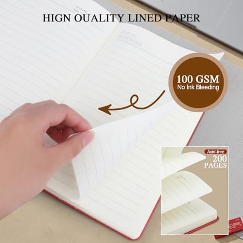 QDWXDEL Nurses Week Gifts,A5 Hardcover Leather Journal for Women - 200 Pages Premium Paper Notebook, Nurse Journal Notebook for School, Work (Nurse Red) - Thumbnail 6