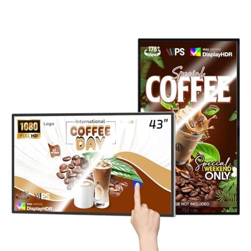 MWE 43 inch Wall Mount Digital Signage, FHD Touchscreen Monitor Android 14, Multi-Touch Screen Smart Split, Commercial Advertising Display, Time Switch, CMS Management, HD-MI/ USB/ WiFi/ for Windows - Image 1