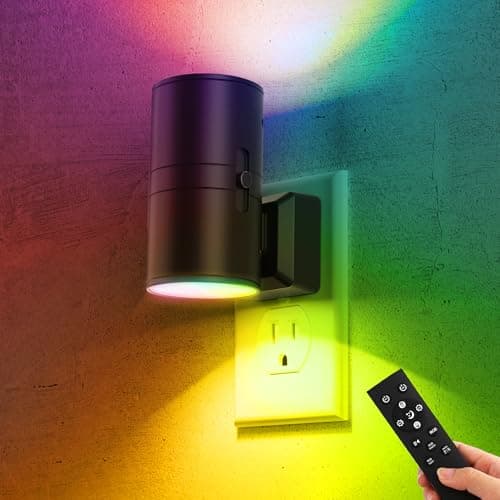 Briignite Night Lights Plug into Wall, 1 Pack 11-Color Changing Night Light with 1 Remote Control, 3000K+6000K+RGB LED Nightlight for Kids with Light Sensor, 0-100 LM Adjustable for Bedroom, Stairway - Image 1