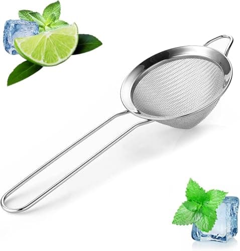Fine Mesh Strainer with Handle – 3.3" Tea Strainer for Loose Tea Leaves and Coffee, Stainless Steel Tea Infuser with Handle – Good for Brewing Tea and Coffee - Image 1