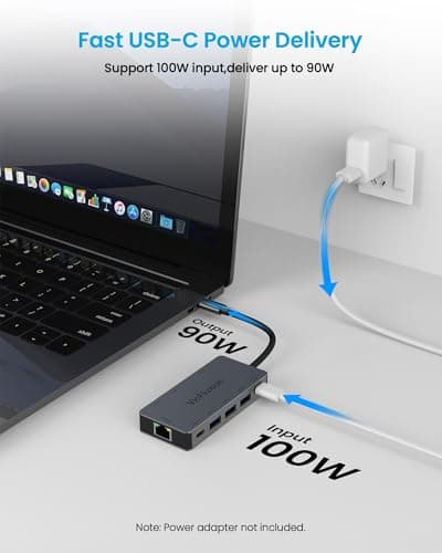 USB C Docking Station Dual Monitor, 9-in-1 USB Hub with 2 HDMI 4K@60HZ, 1×1000Mbps Ethernet, 3× USB 3.0, 1× Type C, 1× PD Charging, 1×3.5mm Audio, HDMI Adapter for Laptops/Computer/Tablets/Mac/Windows - Thumbnail 5
