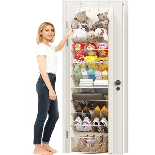 ZATOCL 10-Tier Over The Door Organizer, Space Saving Hanging Shoes Organizer and Storage Unit, Organizer for Closet, Bedroom, Entryway, White - Image 1