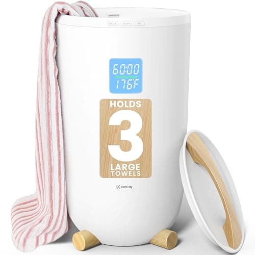 Keenray Large Towel Warmer Bucket, Luxury Towel Warmer for Bathroom, LCD Screen for Time and Temperature, Delay Time Up to 24 Hours, Fits 3 Large Towels, Blankets, Bathrobes, PJ's, Gift for Him & Her - Image 1