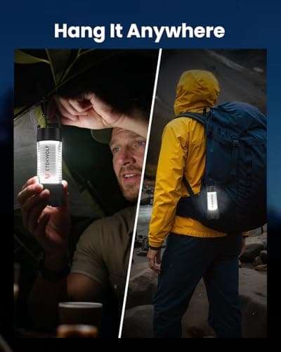 ETENWOLF 2-in-1 Lantern and Flashlight,6 Modes 1000LM Rechargeable Camping Light,5000mAh Super Bright Flashlight with UV,Waterproof Portable Tent Light for Camping,Emergency Light,Power Outage - Thumbnail 4