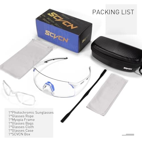 SCVCN Photochromic Cycling Glasses Frameless Sports sunglasses for Men Women - Ideal For Baseball, Bike, Golf, Fishing, Running - Thumbnail 6