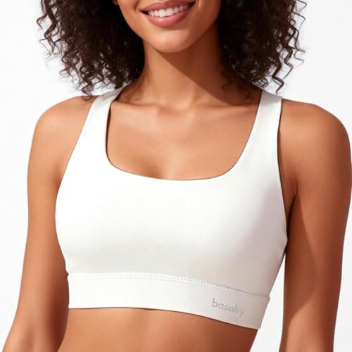 BaseTry High Impact Sports Bra for Women - Padded Seamless Support Bra for Yoga Gym Workout Fitness -High Support Running Bra (US, Alpha, X-Large, Regular, Regular, PureWhite) - Thumbnail 2