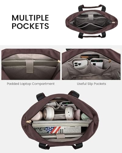 LOVEVOOK Travel Tote Bag for Women Coffee Small - Thumbnail 4