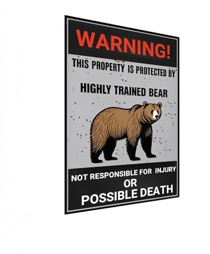 Carastora Vintage Property Protection Sign, 8x12 Inch Metal Tin Warning Sign, Fun Guard Pet Home Wall Decor Outdoor Gate Fence Farmhouse - Image 1