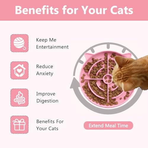 YINEYA 2 Pcs Silicone Slow Feeder Cat Bowl, Cat Slow Feeder for Food Training, Interactive Puzzle Bowls for Puppy, Kitten Dishes to Prevent Overeating, Treat Toys Suitable for Dry and Wet Food - Thumbnail 3