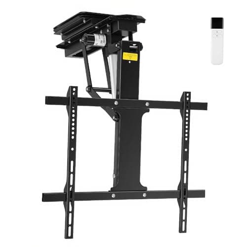 360° Manual Swivel Electric Flip Down TV Mount for 32–75 Inch Flat/Curved Screens, Remote Control, 0–80° Electric Tilt, for Living Room, Bedroom, and Patio - Image 1