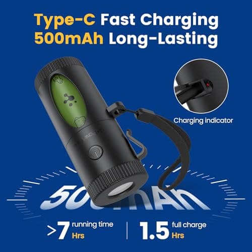 Dog Poop Bag Holder with 4 Modes Flashlight Rechargeable, Smart Dispenser with Used Bags Hook & Retractable Bags Design, Dog Walking Accessory with Carabiner Clip Fits Any Leash (60 Bags Included) - Thumbnail 3