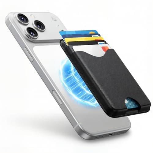 Nepagz For MagSafe Wallet, 3-Card Holder with RFID Blocking, Vegan Leather Slim Magnetic Wallet, Bottom Card Ejection, for iPhone 17/16/15/14/13/12 Series, Not for Mini,Black - Image 1