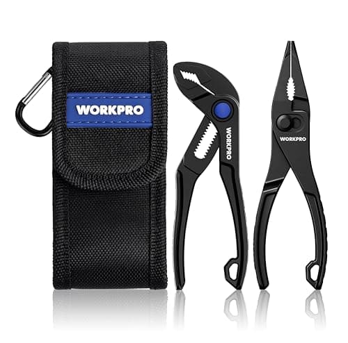 WORKPRO 2-Piece Mini Pliers Set with Pouch for Tight Spaces & Versatile Use