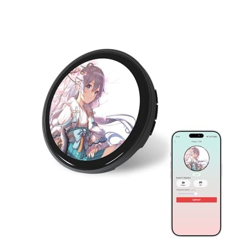 Electronic Anime Display Pin | 1.85” Touchscreen Digital Badge with App & Bluetooth Image Upload, Wearable Electronic Pin for Daily Outfits, Concert Support & Anime Conventions(gray) - Image 1