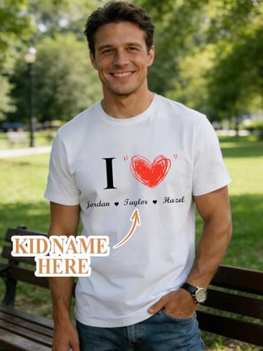 Custom4U Personalized I Love Shirt with Custom Kids Names Personalized from Son Daughter Birthday Gifts for Grandma - Thumbnail 3