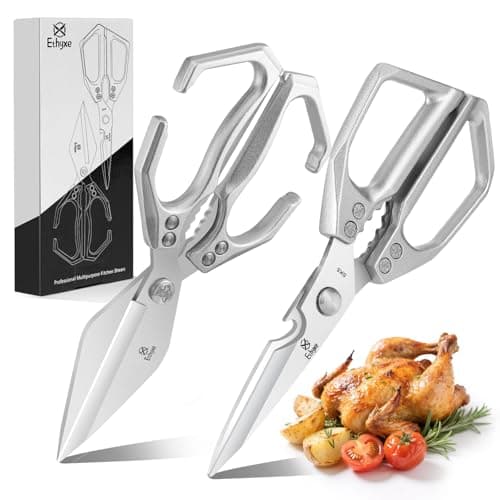 Ethyxe Kitchen Shears Set – Heavy Duty Japanese Stainless Steel Kitchen Scissors, Ultra Sharp Meat Scissors Dishwasher Safe, Cooking Scissor for Food - Image 1