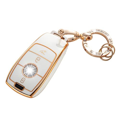 RUABIBAN Mercedes Benz Key Fob Cover - Key Case Fit for 2017-2021 Models (3 buttons) - Image 1
