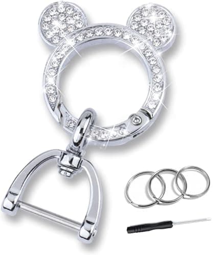 XUPEIXUN Bling Keychain, Carabiner Keychain with Key Ring, Cute Rhinestone Crystal Key Chain for Women - Image 1