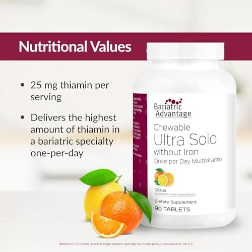 Bariatric Advantage - Chewable Ultra Solo Without Iron - Citrus - 90 Tablets - (Pack of 1) - Thumbnail 5