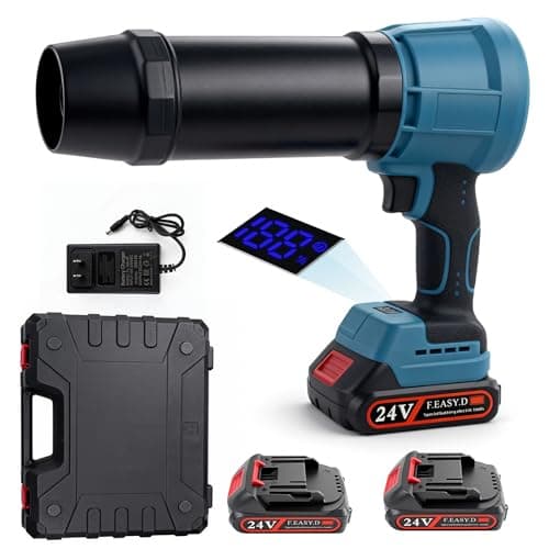 Cordless Leaf Blower, 24V Electric Handheld Leaf Blower with Battery and Charger, Lightweight Powered Blowers for Lawn Care,Yard, Blowing Leaves, Dust, Snow (2, Battery) - Image 1