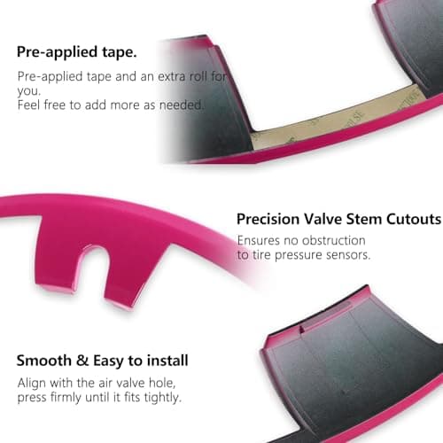 Wheel Rim Protector Hubcaps for Tesla Model Y 20 Inch (2020-2024), Easy-Install Hubcaps, Scratch-Resistant Trim Rings, Stylish Design for Induction Wheels, Brilliant Magenta 4Pcs Model Y Accessories - Thumbnail 6