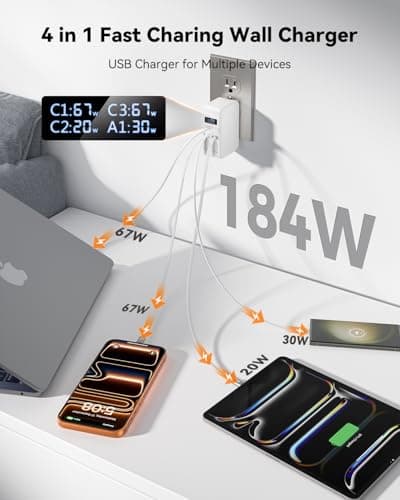 SUPERONE 67W Retractable Charger Fast Charging & Dual Nylon Braided Cables - Thumbnail 3