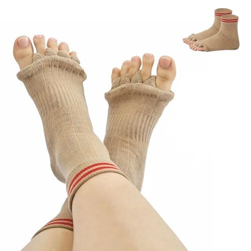burning barefoot Toe Separator Socks,Foot Alignment Sock for Health Care, Pain Relief, Bunion Corrector, Breathable Toe Socks - Image 1