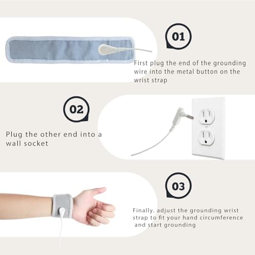 AddBili Conductive Metal Fabric Grounding Mat Set with Grounding Wristband and 15ft Cord for Bed/Desk/Floor/Feet - Machine Washable, Healthy Material to Improve Sleep and Wellness35-45-W - Thumbnail 6