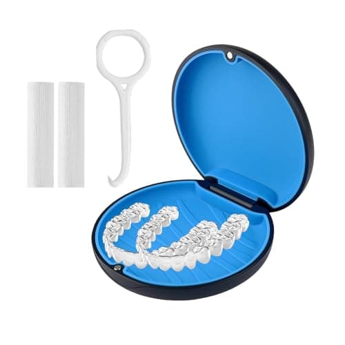 ACSKD Aligner Case, Slim Retainer Box for Travel, Retainer Case Compatible with Invisalign Aligners, Brace Storage Box with Aligner Removal Tool and Chew,Black - Image 1
