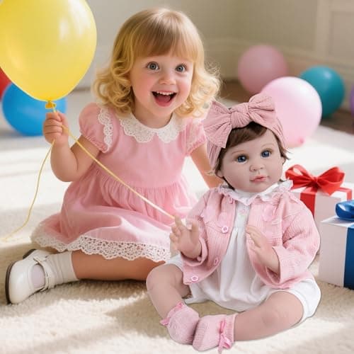 Milidool Reborn Baby Dolls Girl, 22 inch Soft Body Lifelike Realistic Newborn Baby Girl Real Life Baby Dolls with Gift Box Feeding Toy Accessories Set,Gift for Grandma and Kids 3+ - Thumbnail 3