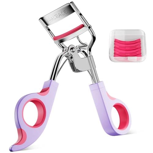 Eye Lash Curler with 6PCS Extra Replacement Pads, Superior Curling Effect Eyelash Curlers, Easy & Comfortable to Grip and Use, Perfect Gift for Her, Teenagers, Beauty Enthusiasts -Silver Purple Red - Image 1