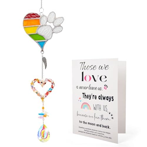 VOFSTAND Pet Memorial Suncatcher, Dog Memorail Gifts of Loss Dogs and Cats with Sympathy Card - Image 1