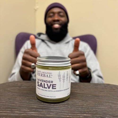 Lavender Salve Ointment, Sleep Balm, Lavender Essential Oil, Aromatherapy for Relaxation Anxiety Relief & Massage, Dry Skin Hand Repair Cream Calendula Coconut Oil, Ora's Amazing Herbal, 4 oz - Thumbnail 6