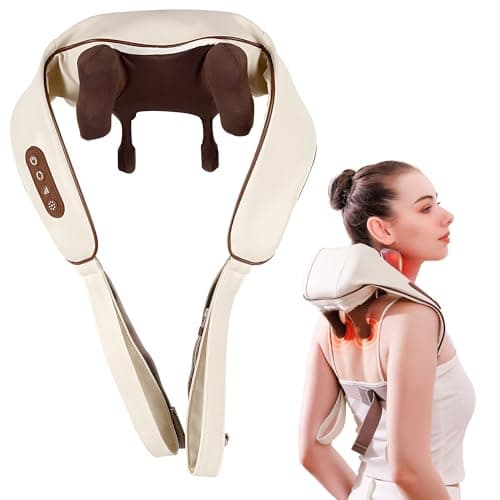 JoyLoop 3D Deep Tissue Neck and Shoulder Massager with Heat, Cordless Electric Shiatsu Back Massager, 6 Massage Nodes, 2 Wearable Modes, Portable for Office and Home Use - Image 1