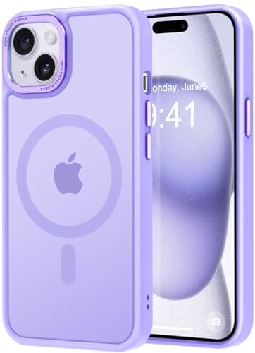 Thomo Upgraded Magnetic for iPhone 15 Plus Case [Compatible with Magsafe] [Mil-Grade Protection], Pocket-Friendly, Slim Translucent Phone Case Cover for iPhone 15 Plus 6.7", Lilac Purple - Image 1
