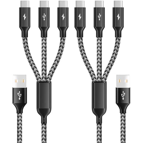 MPATIBY Multi Charging Cable 2Pack 5FT, USB C Splitter Cable,3 in 1 Charging Cord with 3 Type-C Port for iPhone 16 15 Pro Max Galaxy S23 S22 S10 Note 20 Cell Phones Tablets and More - Image 1