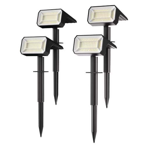 Fabrito Solar Spot Lights Outdoor 4 Pack, [108Leds, 4 Modes] Auto On/Off Spotlights, IP67 Waterproof Landscape Lights for Tree, Yard, Patio, Pool, Pathway, Driveway, Cold White - Image 1