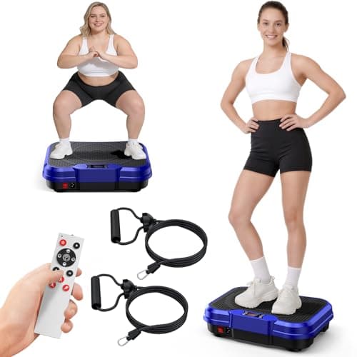 Trekora Vibration Plate Exercise Machine, Vibrating Fitness Platform for Lymphatic Drainage, Full Body Shaker Workout Equipment, Vibrate Fitness Platform for Home Women Men Exercise Gym (Blue) - Image 1