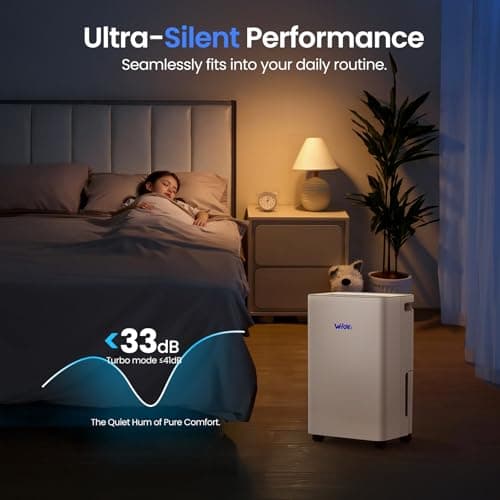 WHOY 30 Pints Smart Dehumidifier with WiFi App, for Home & Bedroom Up to 2,000 Sq. Ft., Ultra Quiet with Child Lock & Laundry Dry, 1.6L Tank & Continuous Drain Hose - Thumbnail 4